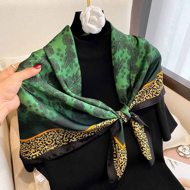 90*90cm lenço feminino sentimento de seda cabelo pescoço quadrado marca escritório bandanna silenciador garçom comissários de bordo lenço anéis envoltório