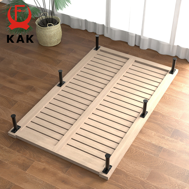 KAK-Patas de muebles negras, soporte de viga de cama ajustable, pies de mesa para sofá, herrajes de cama resistentes de acero y plástico de repuesto