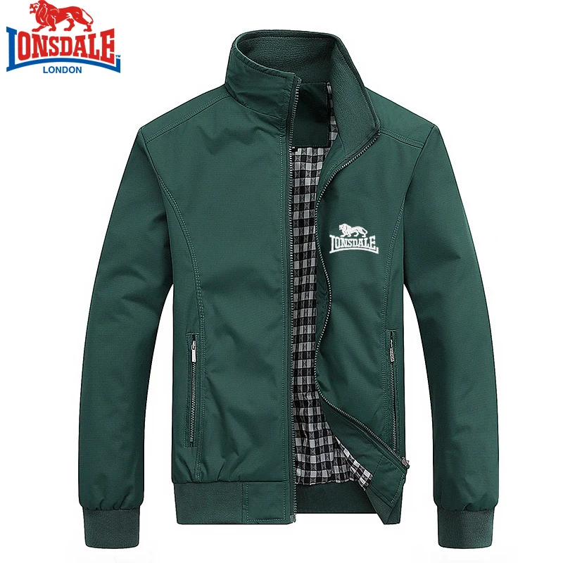 Gestickte LONSDALE Frühling und Herbst lässig einfarbig Mode Slim Fit Bombe Jacke Jacke Baseball Jacke Herren Jacke M-6XL