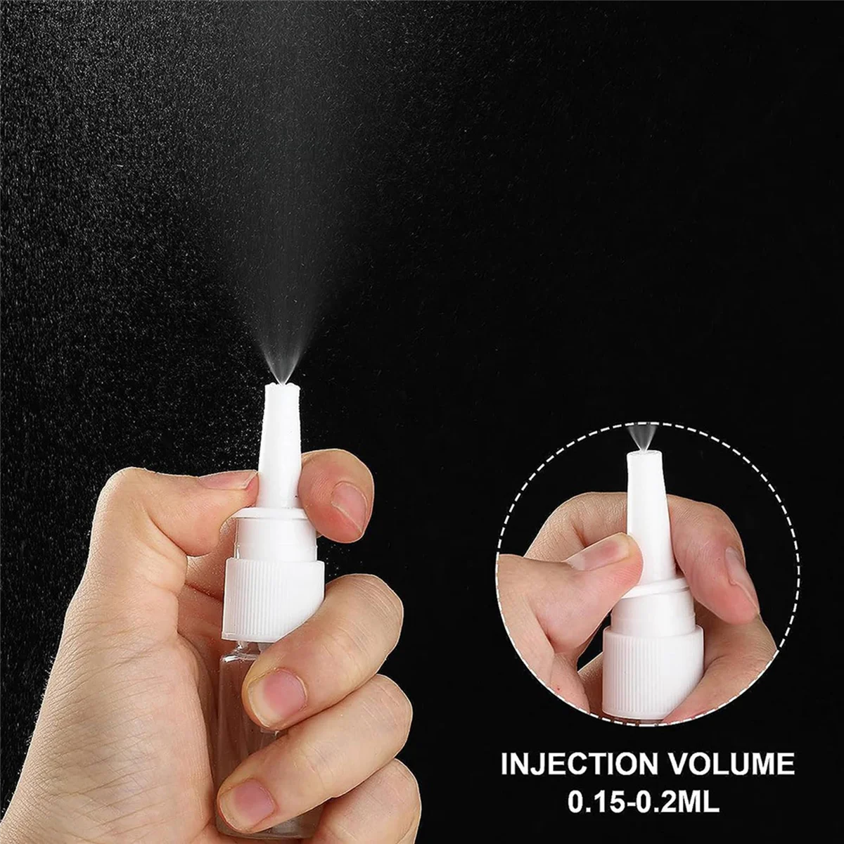 A72P 40Pcs Nasal Bottle, 10ML Clear Small Empty Nose Bottle Reusable Fine Mist Sprayers for Travel