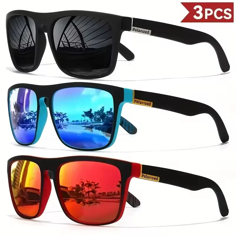 Gafas de sol deportivas de moda, gafas polarizadas con protección UV, gafas personalizadas, montura cuadrada de Metal, gafas UV400 para hombres y mujeres