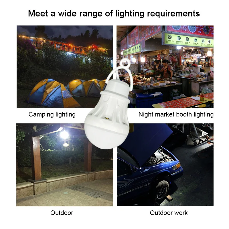 Bombilla LED USB portátil para acampar, minibombilla de 5V con botón de interruptor, lámpara de mesa de estudio para estudiantes