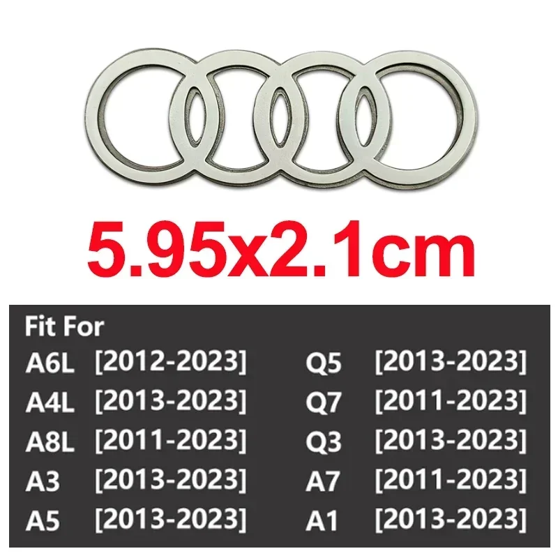 Metal Car Steering Wheel Emblem Replaced Sticker for Audi A6L A3 A4L A5 A6 A7 A8L A1 Q6 Q7 Q8 TT S5 S7 S8 RS7 RS6 Side Decals
