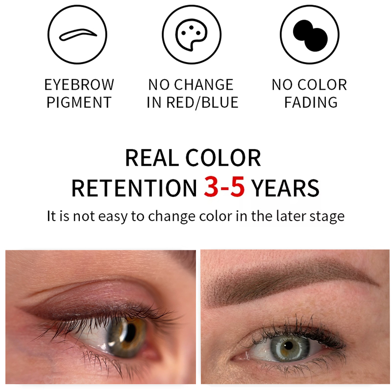 AIMOOSI Tinta de Henna para Tatuaje de Cejas Pigmento Profesional Microblading para Delineador de Ojos 3ml Maquillaje Permanente Tintas de Tatuaje Negras Suministros