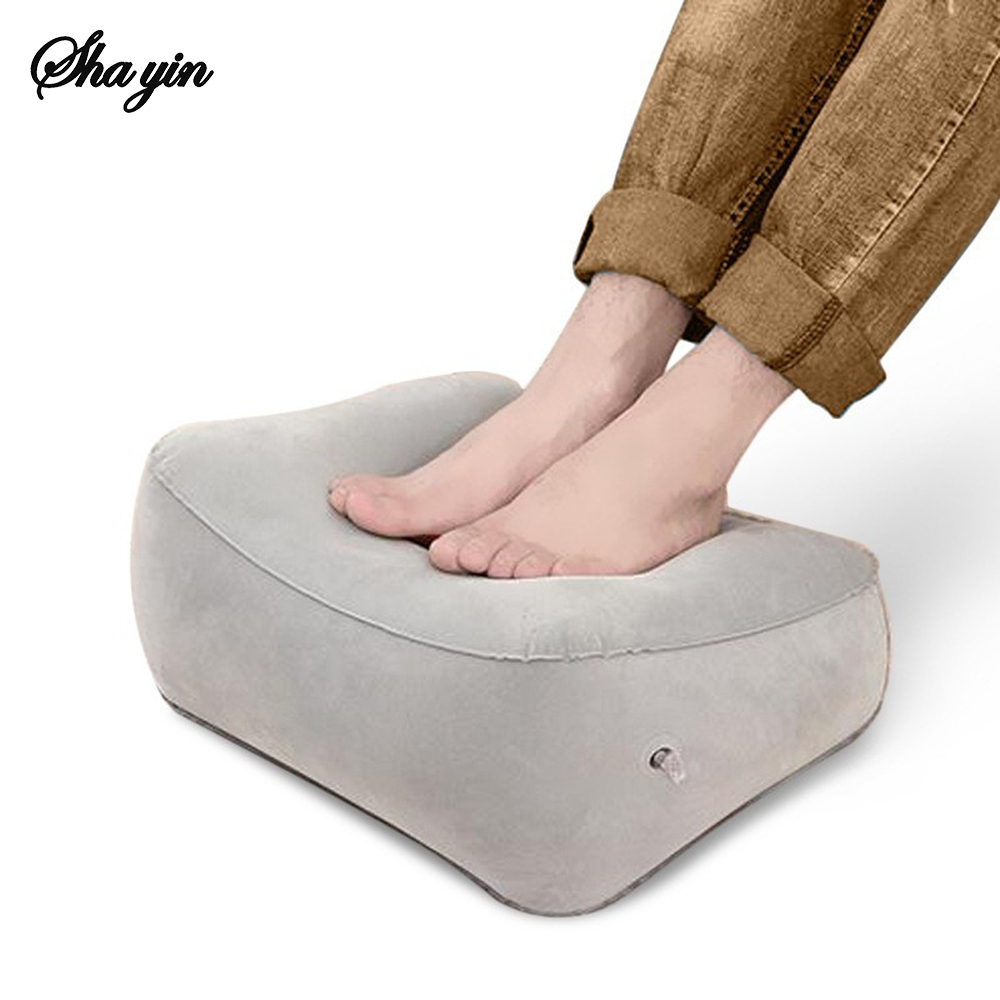 Inflatable Soft Footrest Pillow PVC Inflatable Foot Rest Pillow Cushion Air Travel Office Home Leg Up Relaxing Feet Almohada