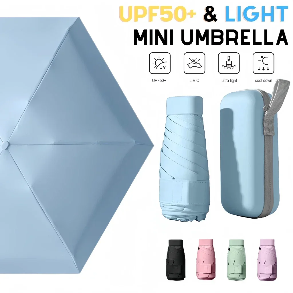 Mini guarda-chuva cápsula guarda-chuva ensolarado e chuvoso dualuse à prova de chuva proteção solar ao ar livre viajar portátil guarda-sol guarda-chuva