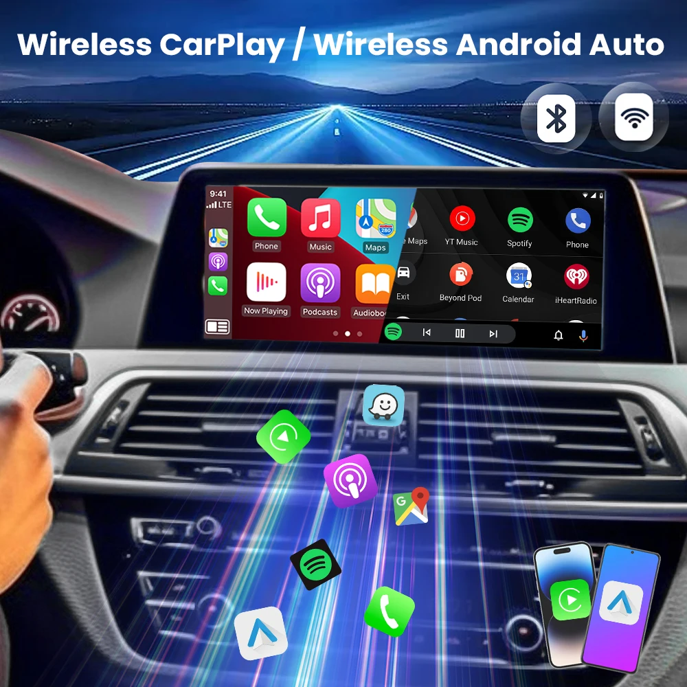 Tripodpie Wireless Carplay Adapter Android Auto Bluetooth Fast Connect Smart Dongle 2in1 Car Accessories Car Intelligent Systems