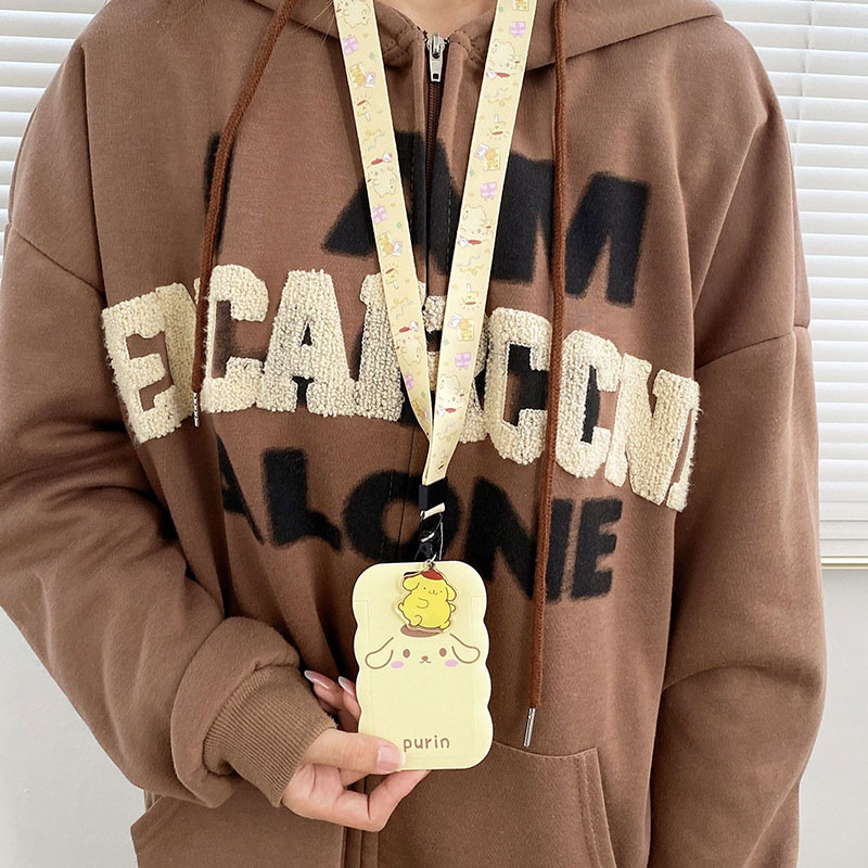 Sleutelhangerhanger Kuromi Cinnamoroll Leuke kaarthouder Plastic Lanyard-kaarthouders voor studentengeschenken