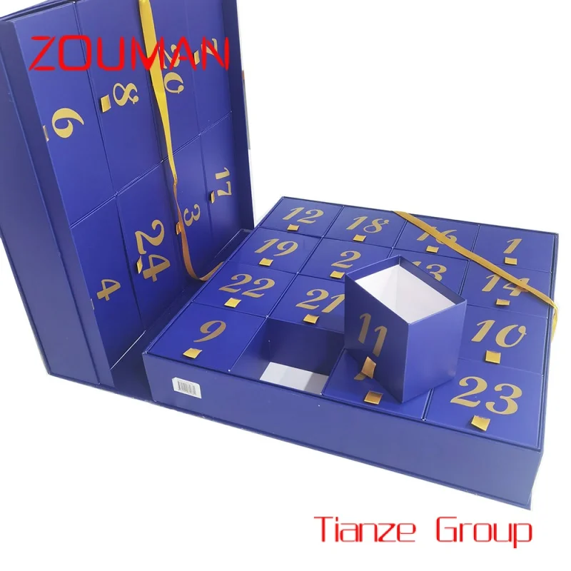 Custom , Luxury Customized Advent Calendar Cosmetic Packaging Large Big Cardboard Gift Box For Present