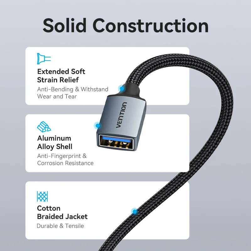 Cable USB Vention Cable extensor USB 3.0 macho a hembra Cable extensor USB 3.0 para PS4 Xbox Smart TV PC Cable extensor USB