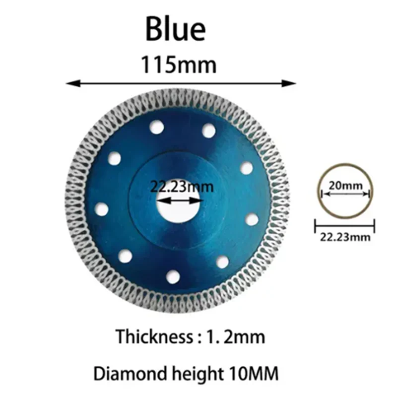 Diamantzaagblad 105 115 125 mm porseleinen tegels keramische graniet marmeren snijbladen voor haakse slijper