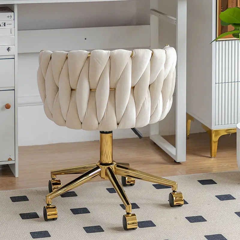 Silla de maquillaje para dormitorio de niñas, cómoda para períodos de tiempo más largos, muebles de silla giratoria con respaldo para sala de estar Grace
