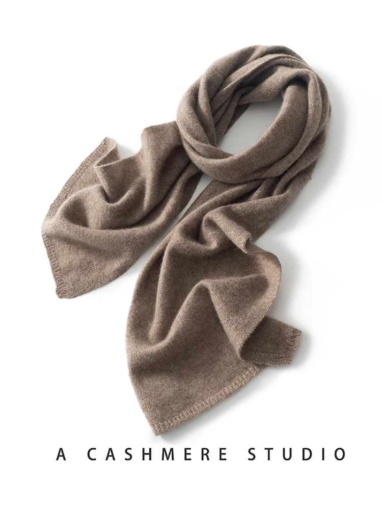 Bufanda de Cachemira para hombre y mujer, bufandas de punto de Color sólido para exteriores, moda de invierno, 2024