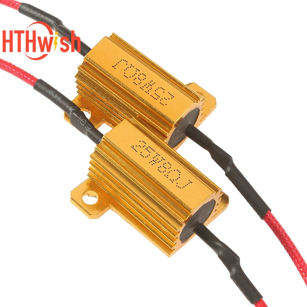 2/4 juegos 25W 50W decodificador LED Canbus para coche 8ohm 6ohm resistencias de carga para señal de giro de automóvil linterna lámpara de placa de matrícula resistencia