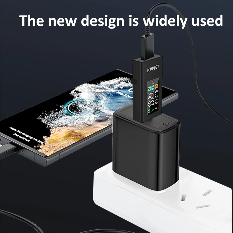KWS-1902L NUEVA LLEGADA Probador USB tipo C multifunción 4-30 V Máximo 12A Función de almacenamiento de apagado Amperímetro de voltaje Medidor de potencia