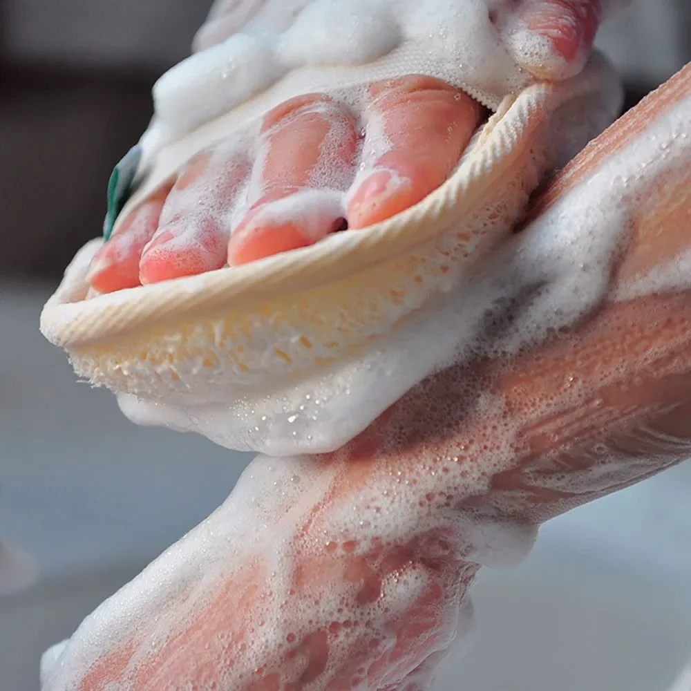 Miękka peeling do ciała złuszczający peeling gąbka z trukwy prysznicowa naturalna szczotka do kąpieli luffah złuszczająca do masażu dokładne czyszczenie narzędzi kąpielowych