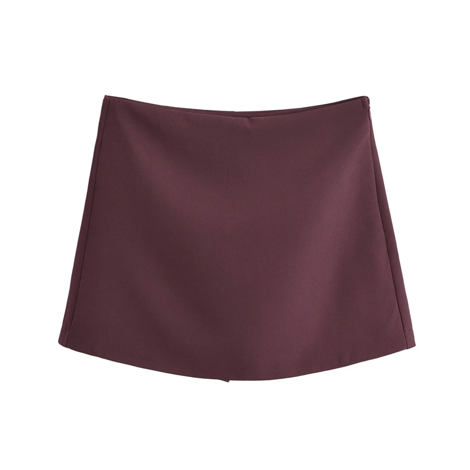 BSAY pantalones cortos para mujer moda Otoño Invierno nuevo cómodo Casual Color sólido cremallera lateral cintura media A-line Culotte falda pantalón