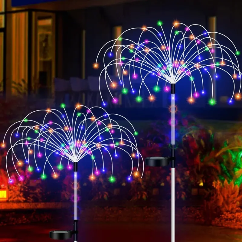 Solar LED Firework Fairy Lights Outdoor Garden Decoration Pathway Patio Yard Party Christmas Wedding Decor Lawn Light