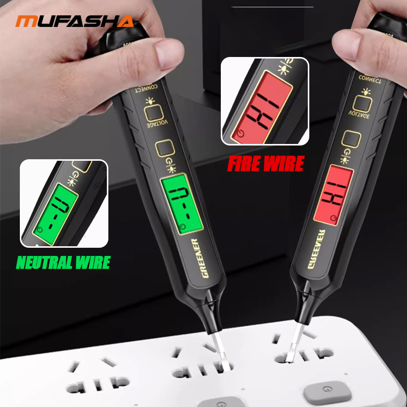 MUFASHA Detector de voltaje sin contacto Bolígrafo eléctrico Probador de voltaje CA Buscador de punto de interrupción inteligente 12-300V