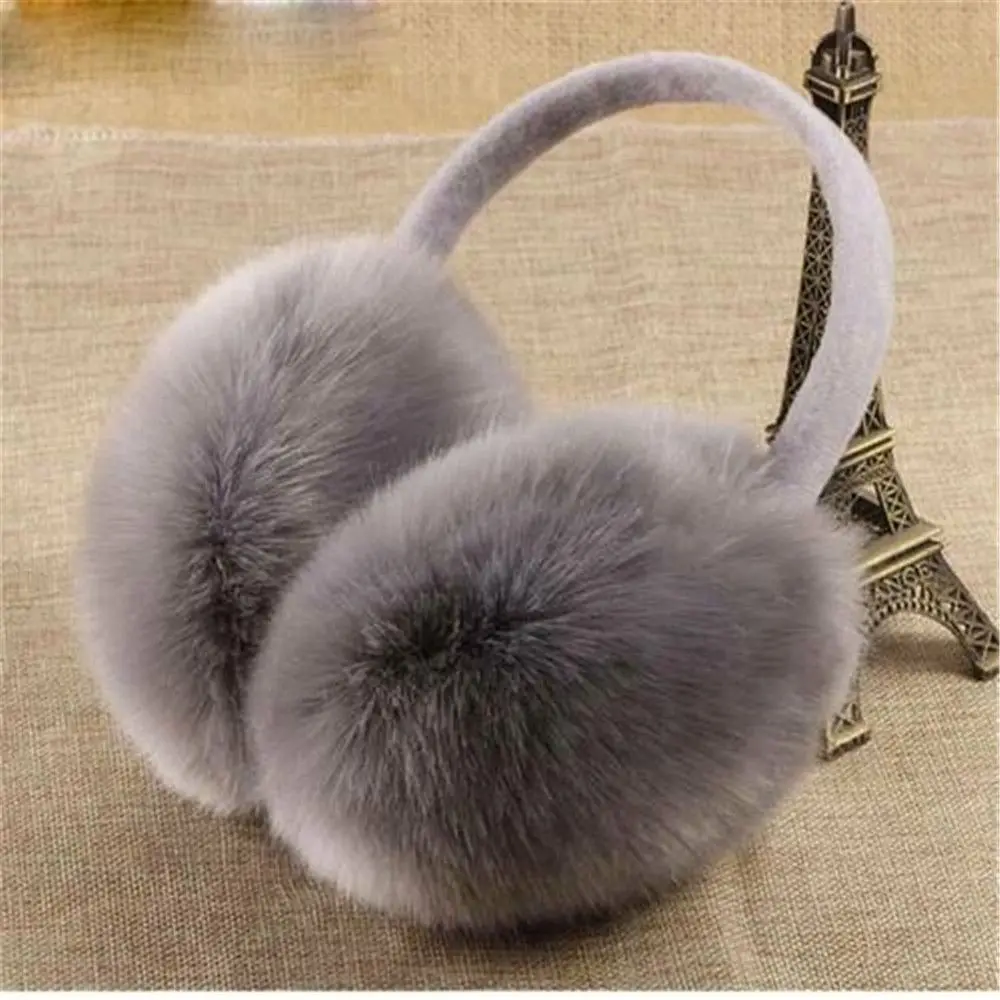 Orejeras cálidas de felpa para mujer, calentadores de oreja suaves, suaves, informales, Color sólido, Invierno