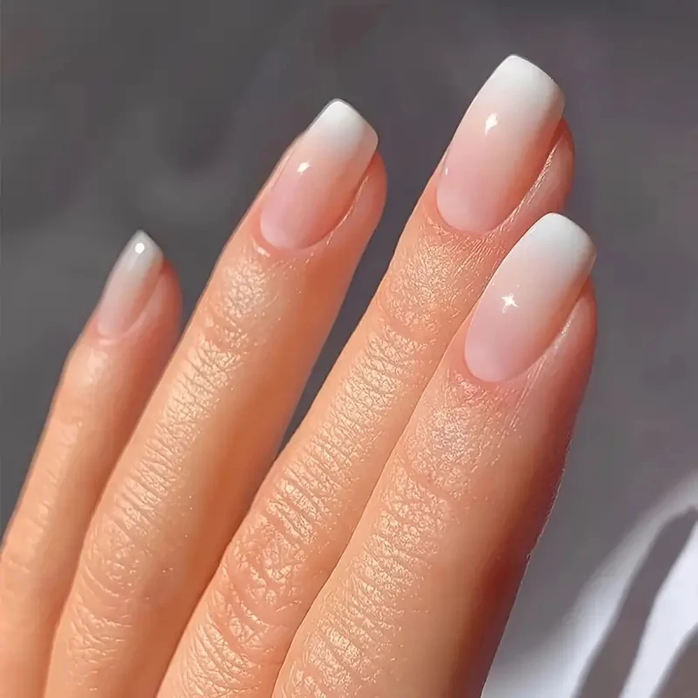 ARTAUG 24 pezzi rosa lucido stampa sulle unghie unghie finte quadrate medie stile elegante unghie finte copertura completa unghie finte per donne alla moda