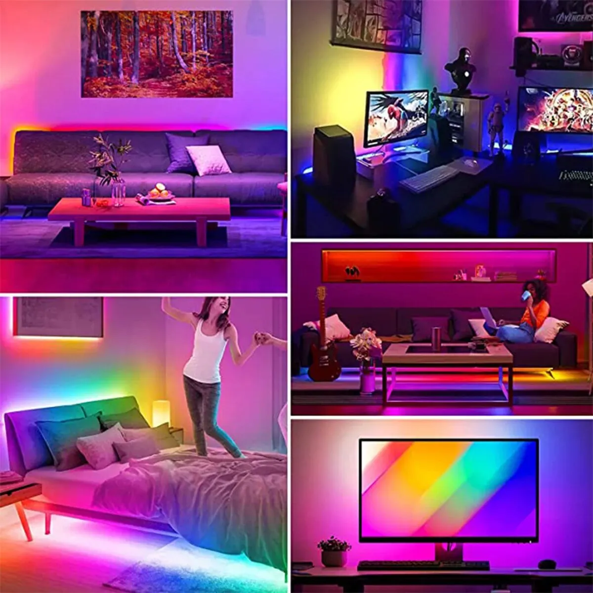 3M 2835RGB Tiras De Iluminação Coloridas, Atmosfera De Fundo, Fita LED, Luz Colorida 5V, TV, Cabeceira, Bar Atmosfera