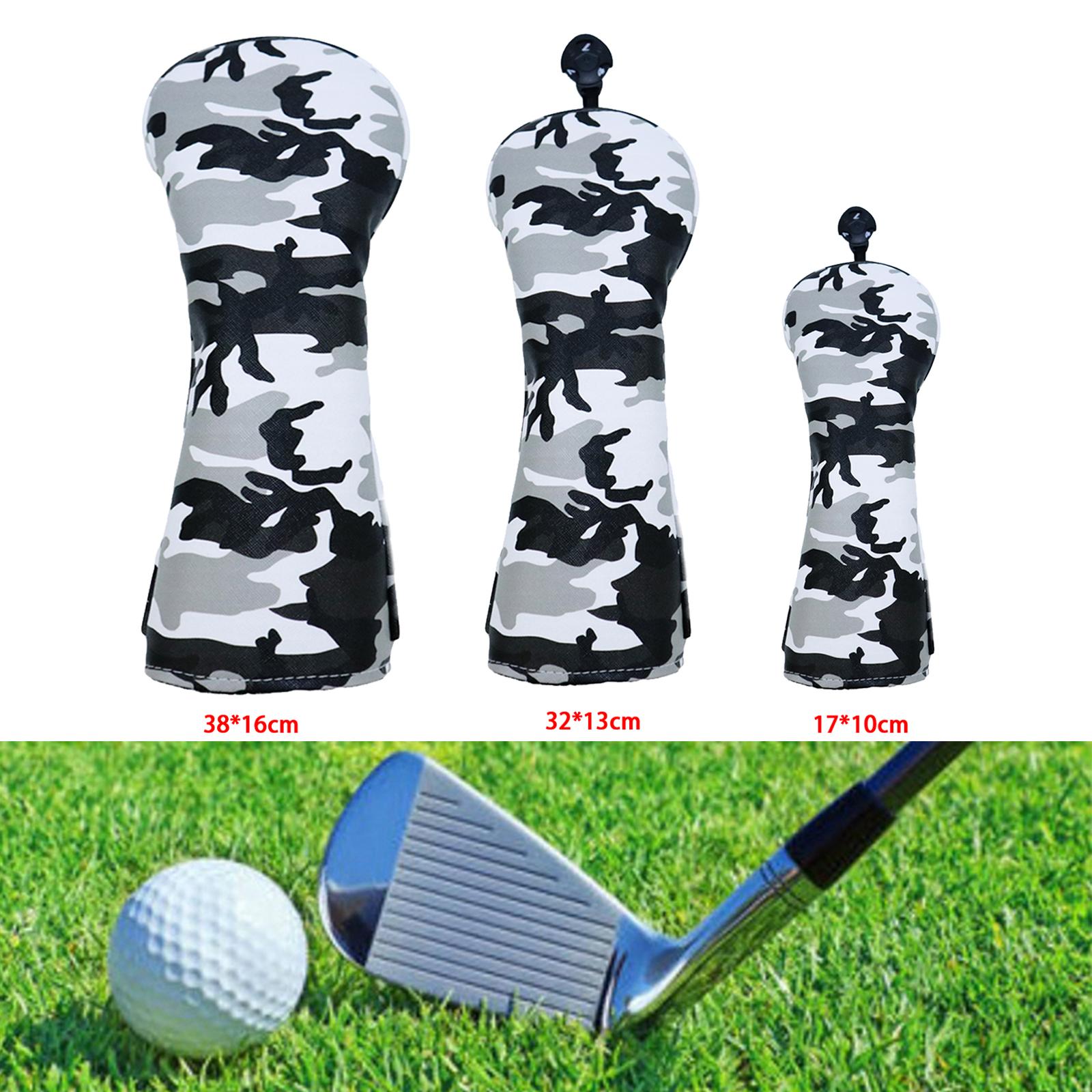 Durable Camo Golf Wood Head Cover Driver Fairway Headcover Sleeve Protector