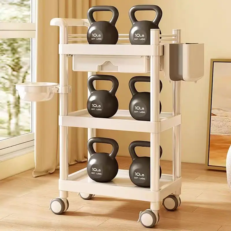 Carrello professionale per salone di bellezza Carrello portaoggetti per attrezzi Scaffale mobile Supporto per coppettazione Organizzatore di attrezzature per piccole bolle
