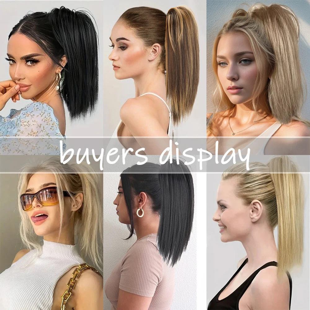 NICESY สังเคราะห์ 16 นิ้วตรง Claw คลิปต่อผมหางม้าธรรมชาติน้ําตก High Pony Tail Hairpiece สําหรับทุกวัน