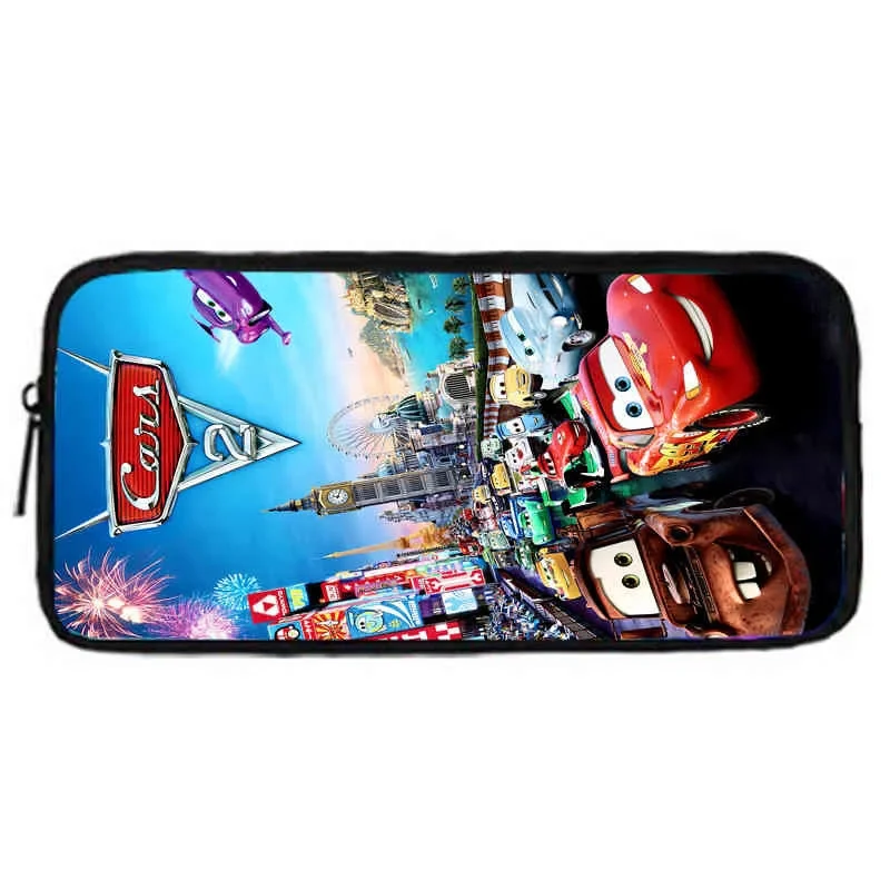 Bolsas de lápices escolares Disney para niños, bolsas de lápices escolares para niños con coches de dibujos animados para niños y niñas, estuche de lápices grande y simple para niños