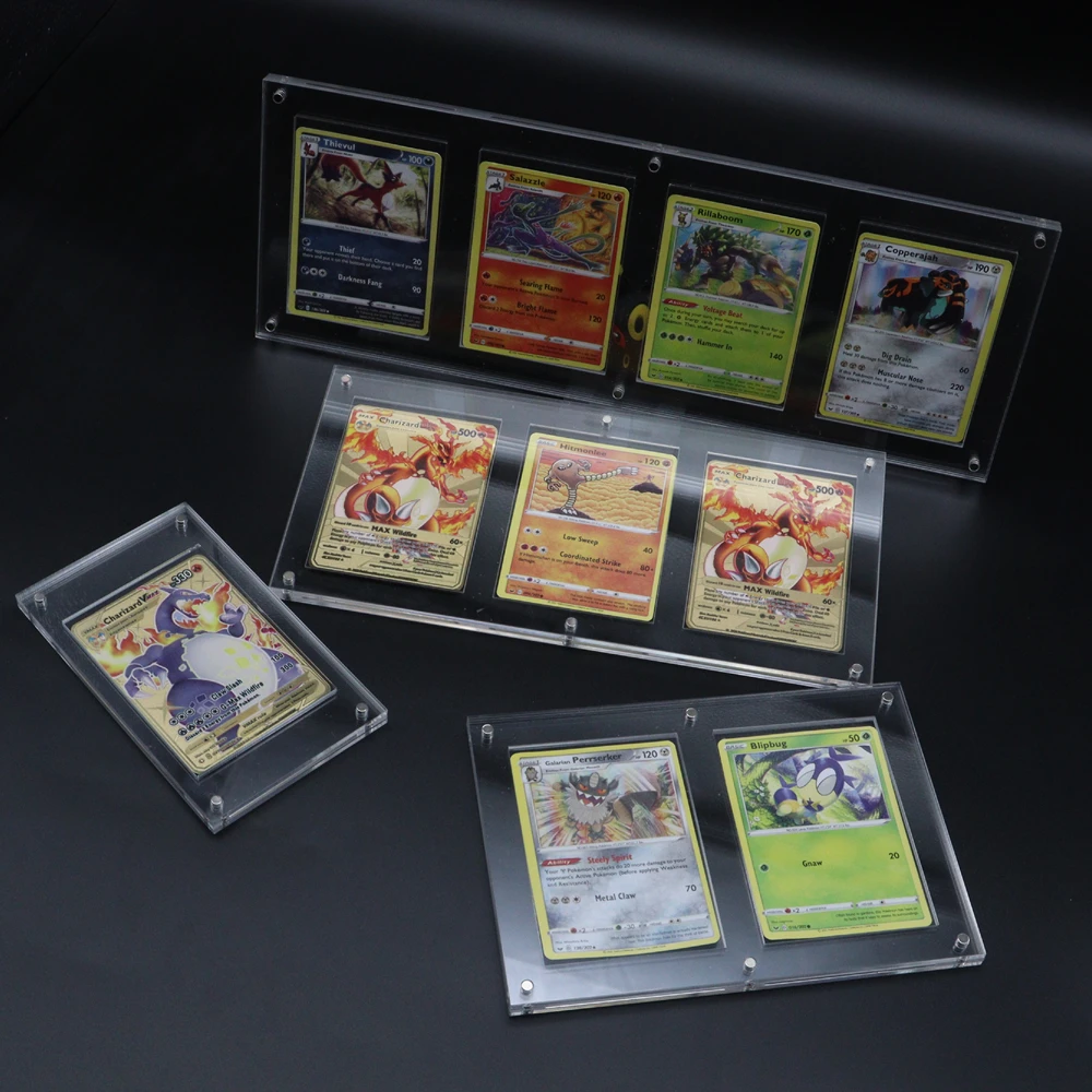 1/2/3/4/5 Slot Pokemon Fall Kartenpakete Halter Display Sammlung Spielkarten Schutz Magnetische Klare Magie Yugioh Plexiglas Box