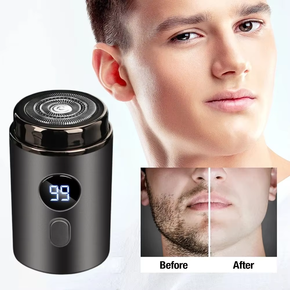 Mini Afeitadora eléctrica recargable para hombre y mujer, afeitadora portátil con pantalla Digital Led, recargable, tipo c, para el hogar