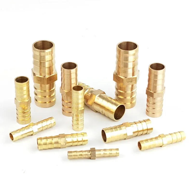 10pcs ทองเหลืองคู่เจดีย์ Joint สําหรับ 6/8/10/12 มม.ท่อทองแดงเจดีย์น้ําอุปกรณ์ท่อ Quick Connector สวนชลประทานอะแดปเตอร์