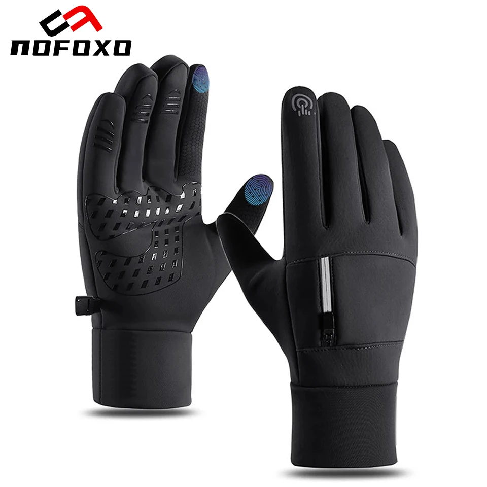 Nofoxo inverno luvas de esqui à prova dwindproof água quente à prova vento touchscreen esportes ao ar livre tempo frio ciclismo pesca correndo luvas