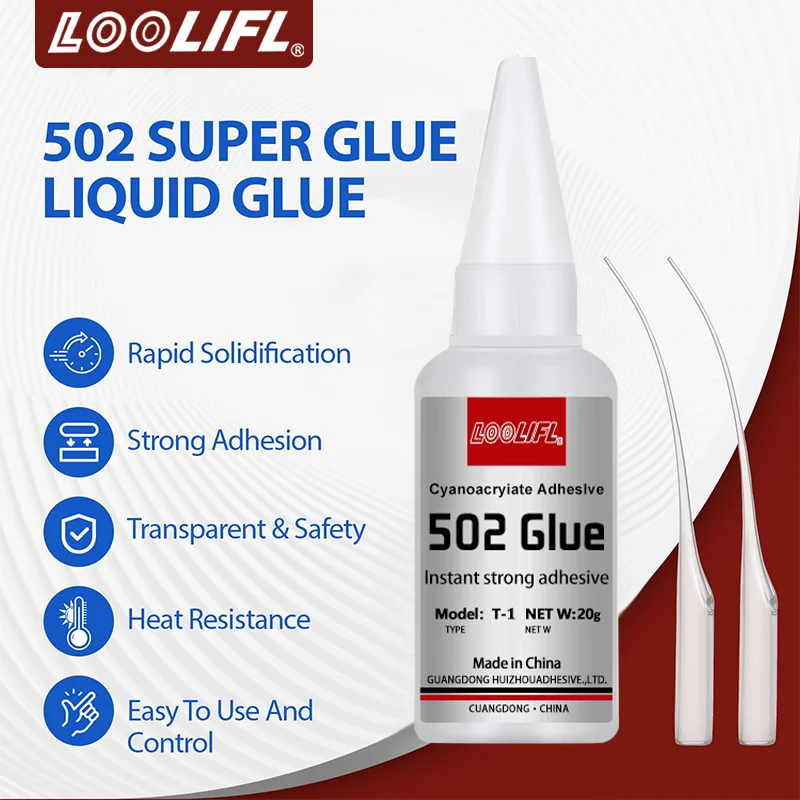 LOOLIFL 502 Super กาวทันที Quick-drying Cyanoacrylate กาวหนังยางแก้วไม้โลหะ Strong Bond กาวเครื่องมือ