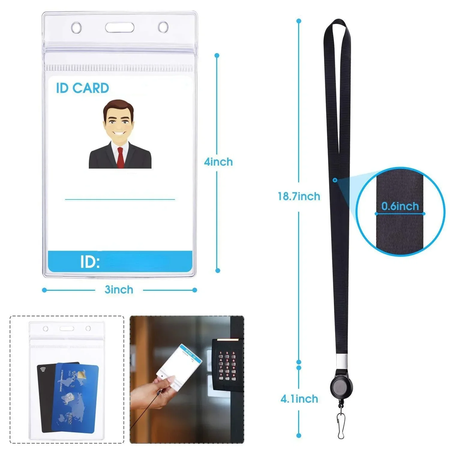 Có Thể Thu Vào Huy Hiệu Cuộn Dây Đeo Cổ Dây Với Thẻ Dành Cho Chứng Minh Thư ĐTDĐ Chìa Khóa Của Nhân Viên Nhân Viên Làm Việc Thẻ Huy Hiệu dây Dây Đeo