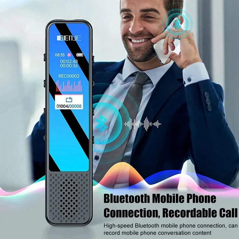BENJIE G6 Voice Recorder With Speaker Bluetooth MP3 Player 32G Dictaphone 3072Kbps DSP Noise Reduce Recording Tool