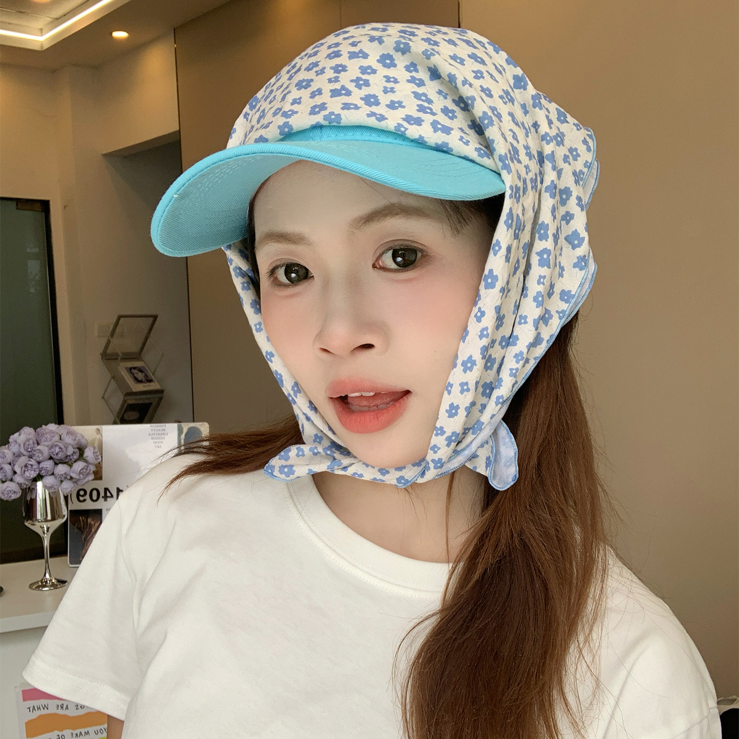 2025 봄 여름 얇은 목 보호용 작은 사각 스카프 여성용 다용도 예술적 트렌디 헤드 랩 장식 액세서리