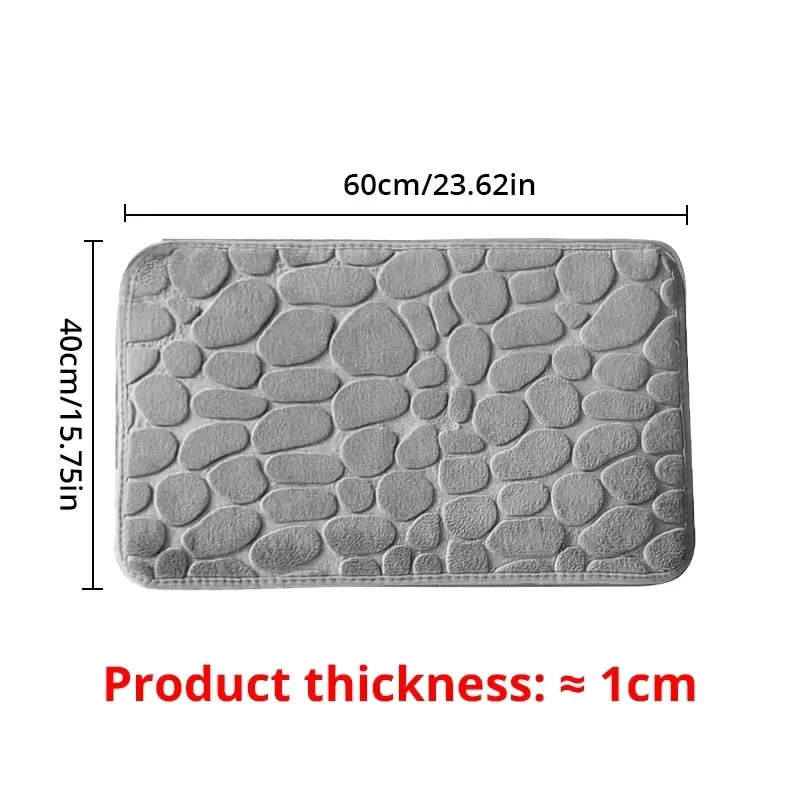 1 PC หน่วยความจําโฟมนูนกํามะหยี่พรมห้องน้ําห้องนั่งเล่นแผ่นกันลื่น Cobblestone ชั้นตกแต่งบ้าน