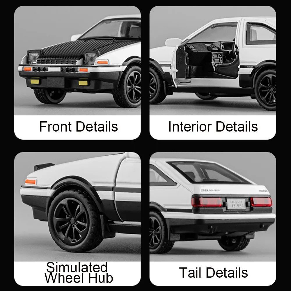 1:36 inicial d ae86 liga modelos de carro brinquedos metal diecast inicial d requintado acabamento carro com puxar para trás brinquedos para crianças presentes