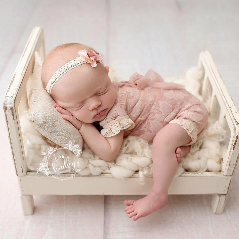 Adereços para fotografia de recém-nascidos, adereços para bebês recém-nascidos, cama de madeira, adereços para fotografia de bebê, berço, acessórios para cama de bebê