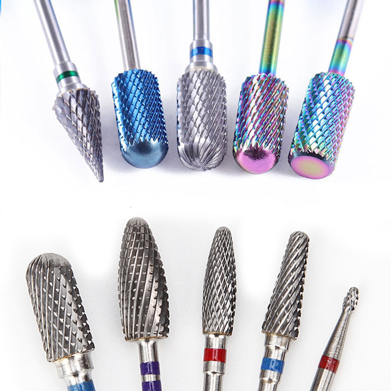 Cacbua Vonfram Móng Bit Xay Cắt Burrs Đinh Chạy Điện Mũi Chân Cắt Sạch Dụng Cụ Làm Móng Tay Bộ Đệm Mũi Khoan