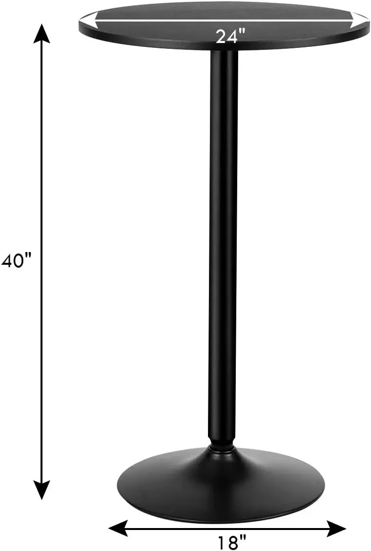 24-Inch Pub and Bar Table 40-Inch Height Modern style Round Top Standing Circular Cocktail Table Suitable for Living Room