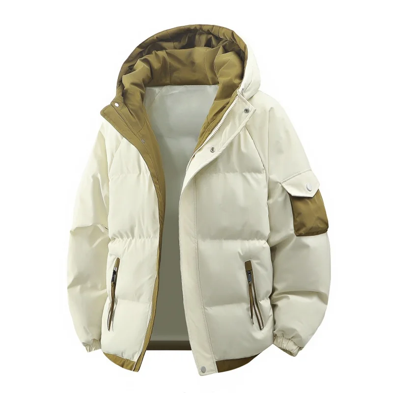 Männliche Oberbekleidung Kapuzenjacke Herren Winter lose Jacke Baumwollmantel Mann Mode Parkas Männer winddichte dicke warme Daunenjacke