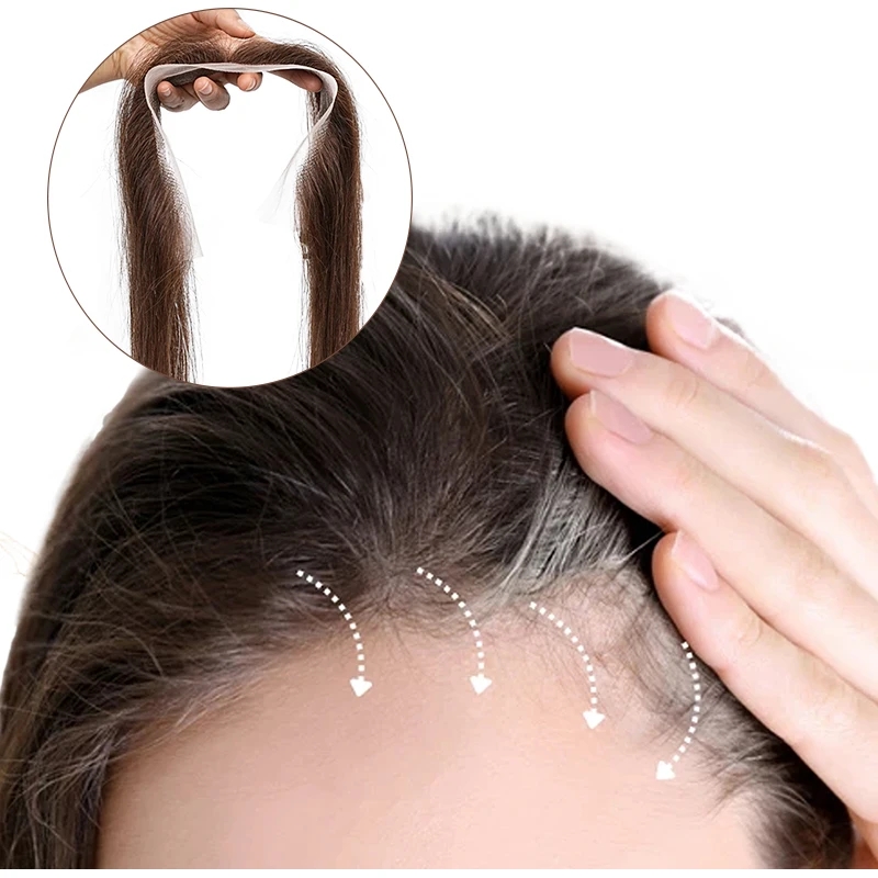 2x13 Polegada rendas sem clipe linha de peixe cabelo invisível frente peruca linha fina 100% cabelo humano extensões de cabelo natural para mulher