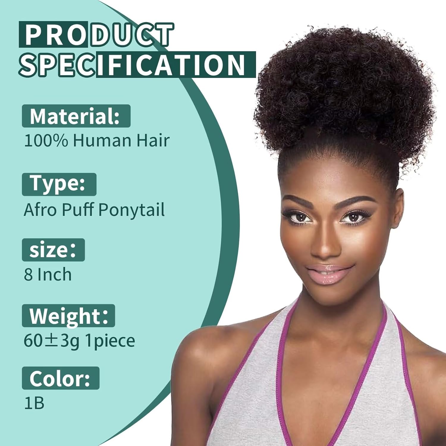 100% cheveux humains Afro crépus bouffées cordon Extensions de queue de cheval pour les femmes noires 4 #   99J 30 Accessoires pour cheveux afro bouffants crépus bouclés