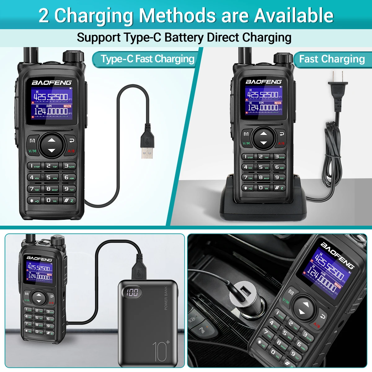 BAOFENG UV-28 PRO MAX Walkie Talkie Multi Band Wireless Kopierfrequenz Long Range Typ-C AM FM NOAA 999CH Zweiwegradio