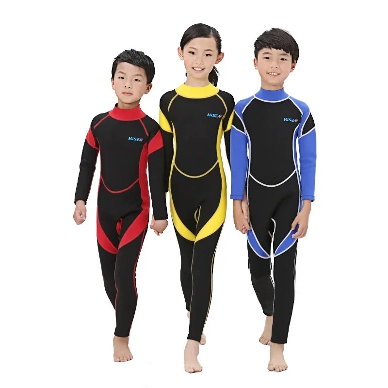 2.5mm neoprene wetsuits crianças roupa de banho ternos de mergulho mangas compridas meninos meninas surf crianças rash guards snorkel uma peça
