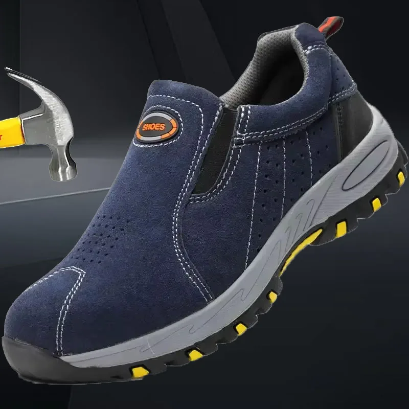 Scarpe da ginnastica da lavoro da uomo con punta in acciaio Scarpe antinfortunistiche Stivali indistruttibili antiforatura anti-sfondamento Calzature protettive durevoli Industriali