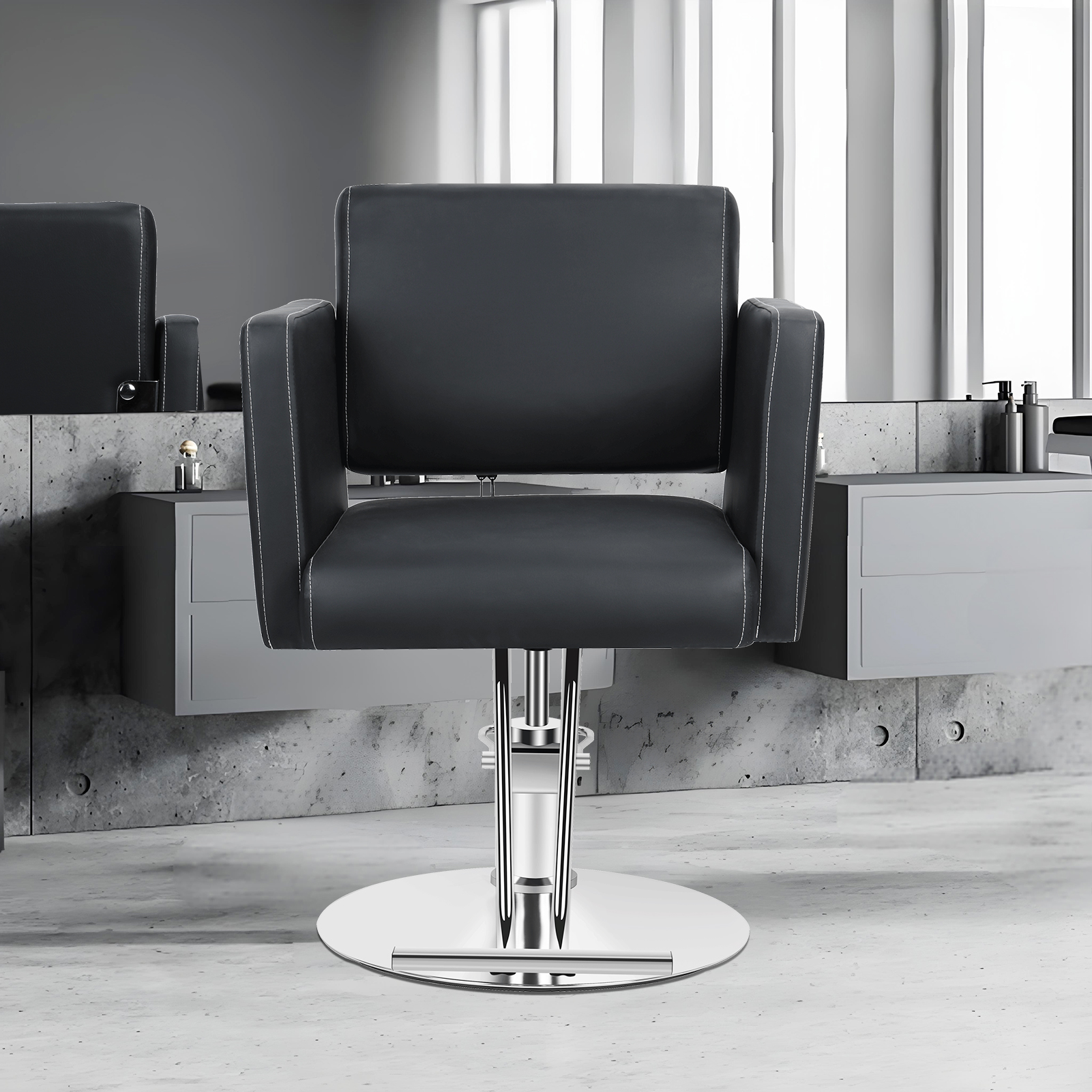 Friseursalonstuhl, Stylistenstuhl mit robuster Hydraulikpumpe, 360-Grad-rollbarer Friseurstuhl, Schönheitssalonstuhl